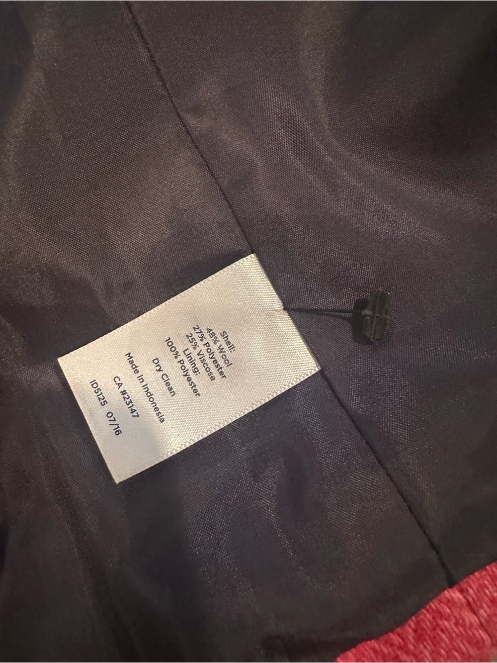 Talbots Red Herringbone Wool-Blend Single-Breasted Blazer - Picture 12 of 12